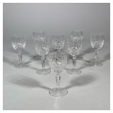 (8pc) WATERFORD CRYSTAL LISMORE PATTERN SHERRY GLASSES | Set of eight clear cut crystal sherry glass