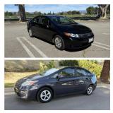 San Fernando Valley Auto Auction  Low-Mileage 2015 Toyota Prius and 2012 Honda Civic  Sale Ends 3/15
