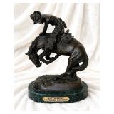 Frederic Remington Rattlesnake Western Cowboy Bronze Style Sculpture