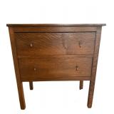 Oak 2 Drawer Small Chest or Decorative Table
