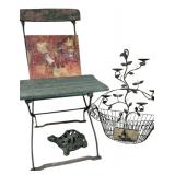 Vintage Garden Chair & Metal Decor