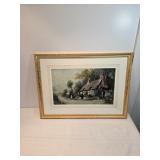 Country Cottage Framed Watercolor Unsigned Country Cottage Framed Watercolor Unsigned