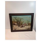 Antique Oil Painting On Board Signed Lawson Antique Oil Painting On Board Signed Lawson
