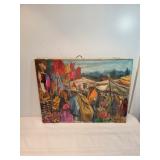 Shopping At The Bazaar Oil Painting On Canvas Signed Ruth Roth Shopping At The Bazaar Oil Painting On Canvas Signed Ruth Roth