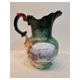 Antique Hand Painted Pitcher  Antique Hand Painted Pitcher