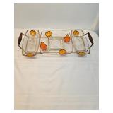 George Briard Mid Century Glass Appetizer Tray George Briard Mid Century Glass Appetizer Tray