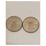 Pair Of Shield Nickels Pair Of Shield Nickels