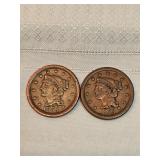 Pair Of 1853 Large Cents Pair Of 1853 Large Cents