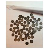 Damaged Unsearched Old Pennies Lot Of 65 Damaged Unsearched Old Pennies Lot Of 65