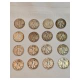 Walking Liberty Half Dollars Lot Of 16 Walking Liberty Half Dollars Lot Of 16