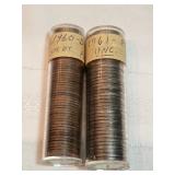 Roll Of Pennies And Nickels From The Bank Roll Of Pennies And Nickels From The Bank