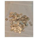 Unsearched Silver Dimes Lot Of 130 Unsearched Silver Dimes Lot Of 130