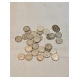 Unsearched Canadian Dimes Lot Of 34 Unsearched Canadian Dimes Lot Of 34