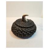 Native American Made Alaskan Baleen Basket  Native American Made Alaskan Baleen Basket