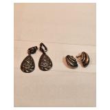 2 Pair Antique Sterling Earrings 2 Pair Antique Sterling Earrings