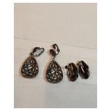 2 Pair Antique Sterling Earrings 2 Pair Antique Sterling Earrings