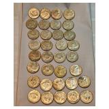 Kennedy Silver Clad Half Dollars Lot Of 34 Kennedy Silver Clad Half Dollars Lot Of 34