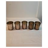 5 Heavy Sterling Silver Cups Non Monogrammed 5 Heavy Sterling Silver Cups Non Monogrammed