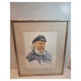 Framed Sketch Watercolor By Don Stone Variation Of The Famous Stern Man Framed Sketch Watercolor By Don Stone Variation Of The Famous Stern Man