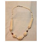 Antique Bone Or Ivory Necklace 