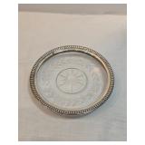 Glass Plate With Sterling Silver Rim