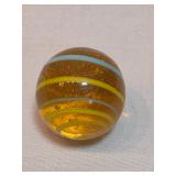 Lutz Banded Amber Glass Marble A