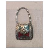 Navajo Sterling Inlaid  Turquoise Keychain