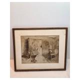 Framed Early 1900s Political Cartoon About NY Governor John Alden