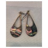 Sterling Silver And Abalone Earrings 