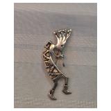 Sterling Silver Native American Made Kokopelli Pin