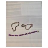 Sterling Silver Bracelets Lot Of 3