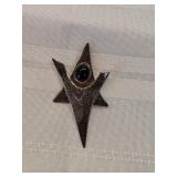 Sterling Silver And Onyx Pendant 