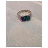 Native American Made Sterling Silver And Turquoise Ring