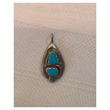 Native American Made Sterling Silver Pendant By R & J Calavaza