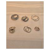 Sterling Silver Earrings Lot Of 6