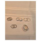 Sterling Silver Earrings Lot Of 5