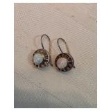 Sterling Silver And Opal Earrings