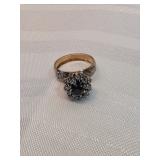 Egyptian 17k Gold Ring With Topaz