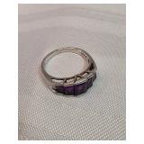 Sterling Silver And Amethyst Ring