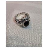 Sterling Silver And Onyx Ring