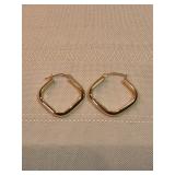 14k Gold Square Earrings