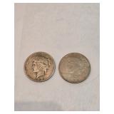 Pair Of 1935 Peace Dollars 