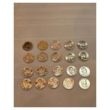 Roll Of 20 Uncirculated 1962 Franklin Half Dollars 