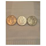 Lot Of 3 Morgan Silver Dollars 1890