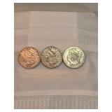 Lot Of 3 1890 O Morgan Silver Dollars 