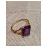 10k Gold With Amethyst Ring