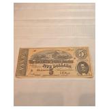 Five Dollar Confederate Note
