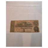 Five Dollar Confederate Note