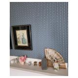 Fan, framed artwork, trinket, small iron