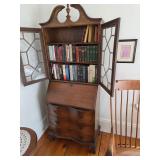 Antique secretary with book shelf, rocking chair